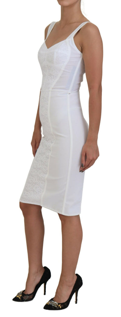 White Stretch Bodycon Bustier Sheath Dress