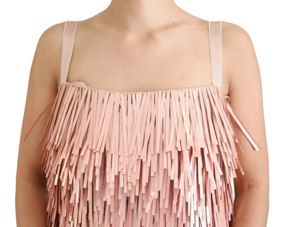 Pink Tinsel Sleeveless Shift A-line Dress