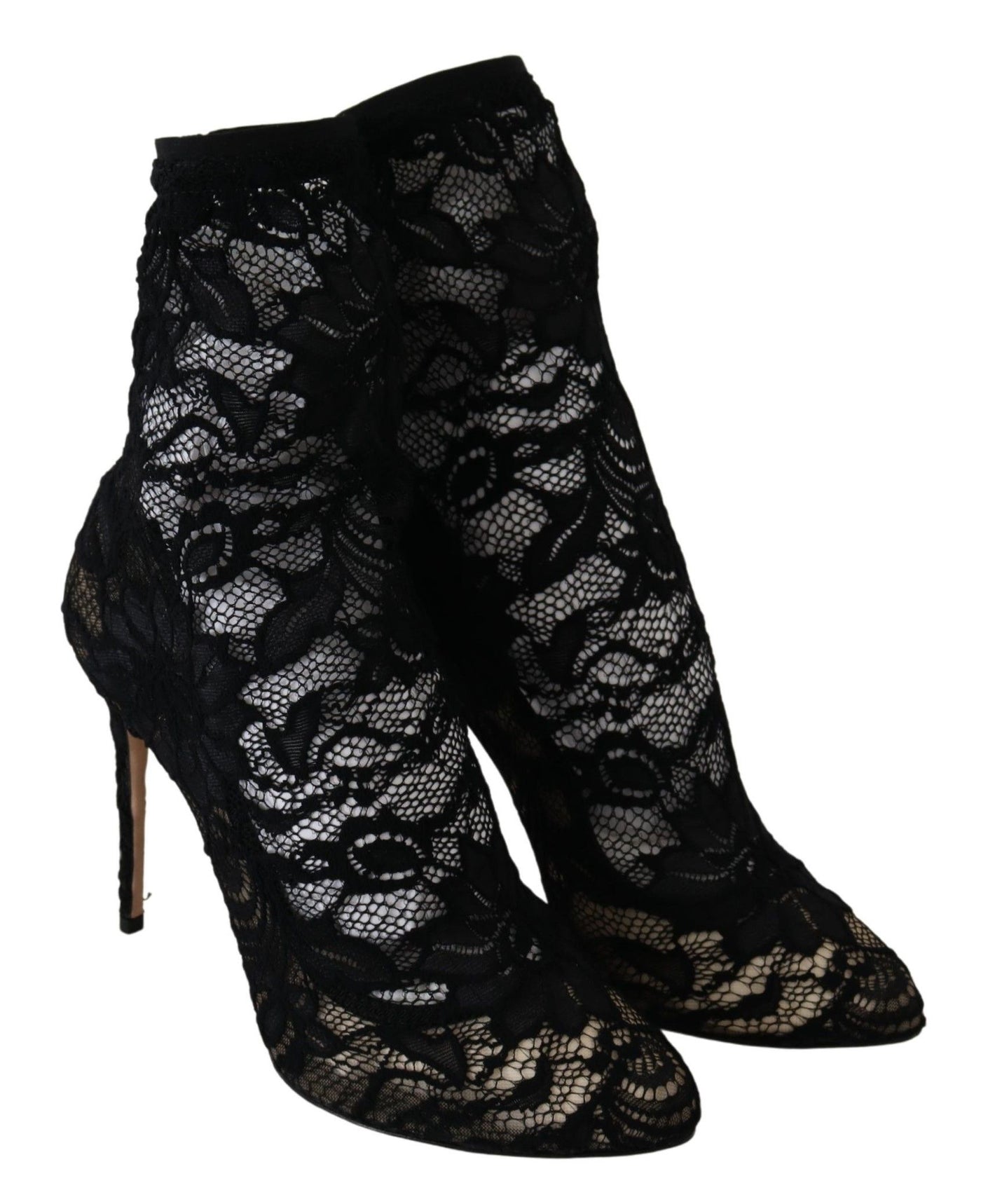 Black Lace Taormina High Heel Boots