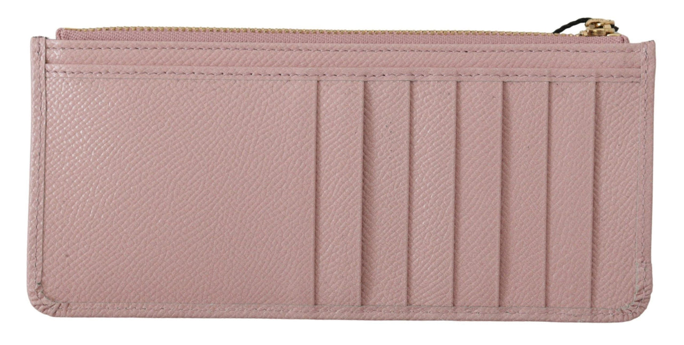 Pink Leather #DGLovesLondon Women Cardholder Case Wallet