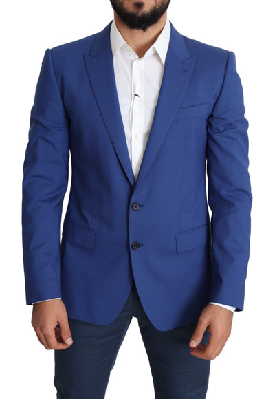 Blue Wool Single Breasted Coat MARTINI Blazer