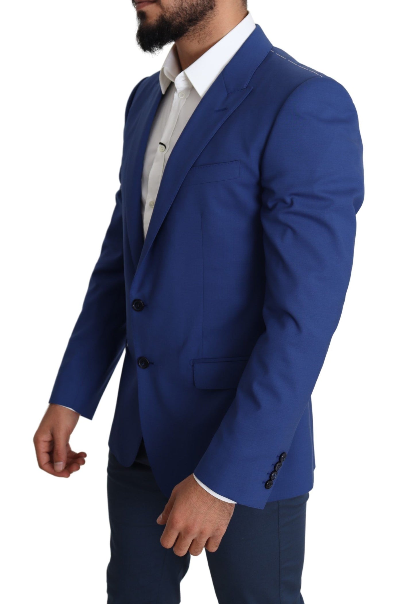 Blue Wool Single Breasted Coat MARTINI Blazer