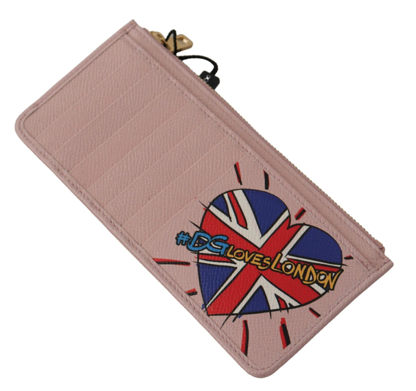 Pink Leather #DGLovesLondon Women Cardholder Case Wallet