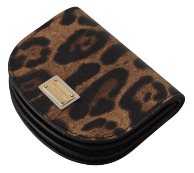 Black Leopard Logo Coin Flap Holder Wallet