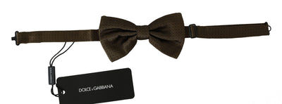 Brown Polka Dots Silk Adjustable Neck Papillon Men Bow Tie