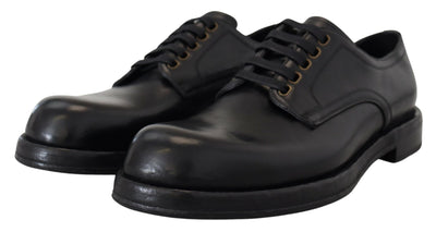 Black Leather Derby Dress Formal Shoes