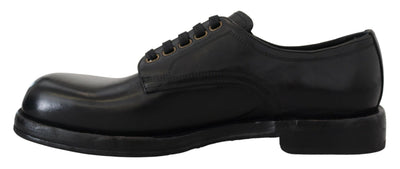 Black Leather Derby Dress Formal Shoes