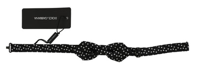 Black Polka Dots Silk Adjustable Neck Papillon Men Bow Tie