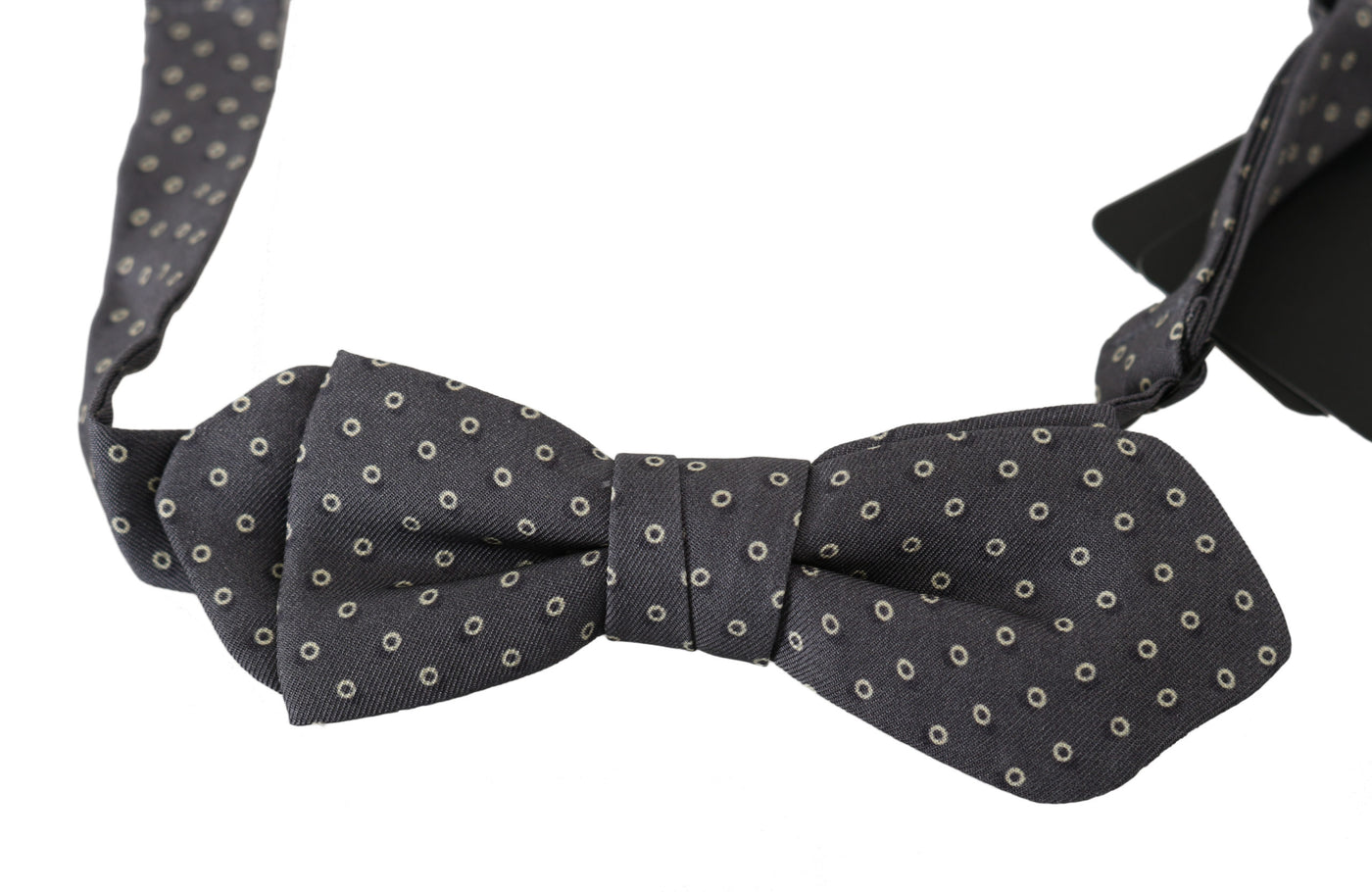 Gray Circles Silk Slim Adjustable Neck Papillon men Bow Tie