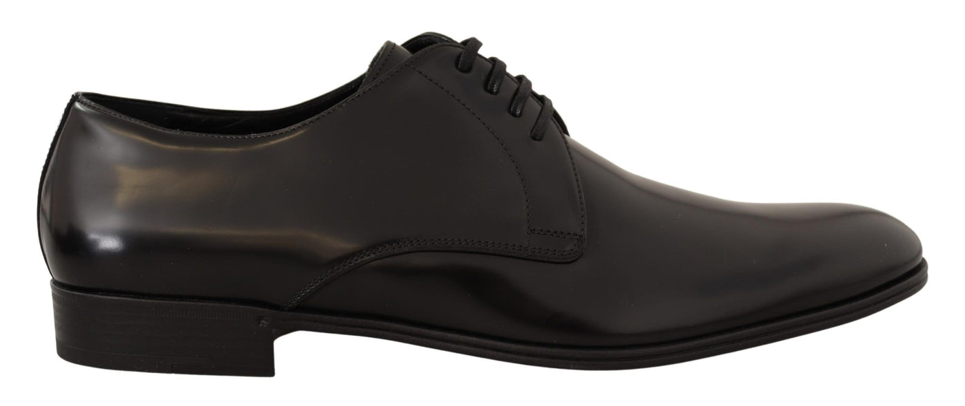 Black Leather Lace Up Men Dress Derby Shoes