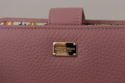 Pink Floral Leather Bifold Continental Clutch Wallet