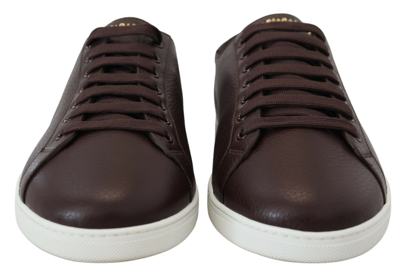 Brown Leather Low Top Casual Sneakers Shoes