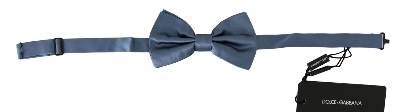 Blue 100% Silk Adjustable Neck Papillon Bow tie