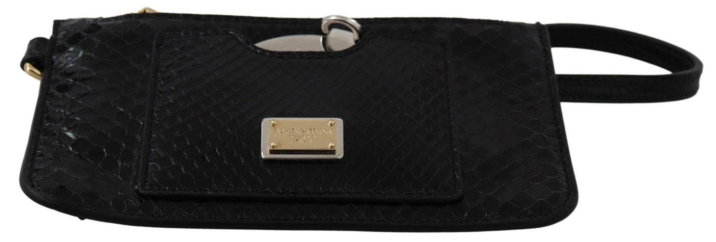 Black Leather Coin Purse Wristlet Mirror Agnese Wallet