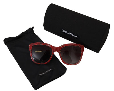 Red Lace Acetate Rectangle Shades DG4226F Sunglasses