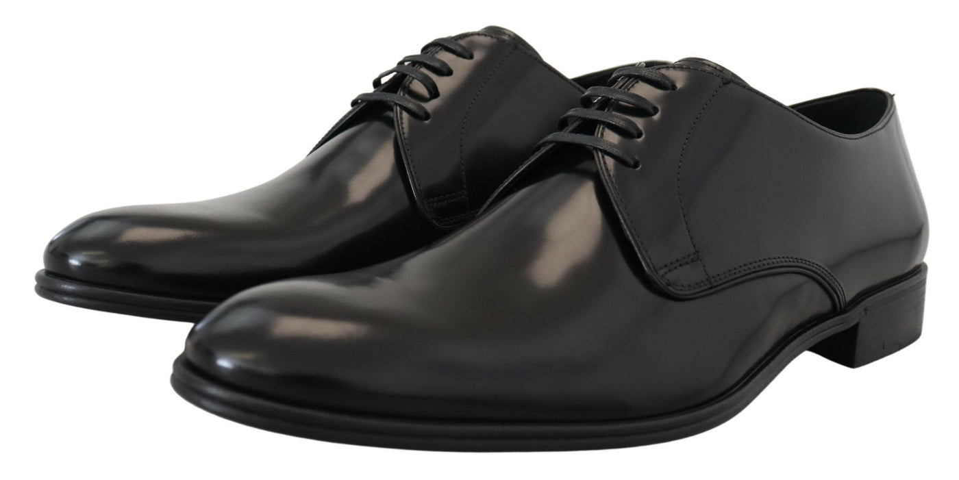 Black Leather Derby Dress Formal Shoes