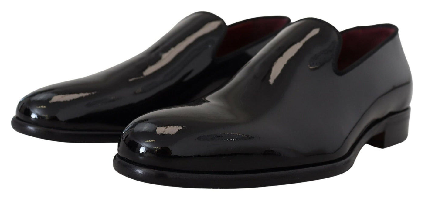 Black Patent Slipper Loafers Slipon Shoes