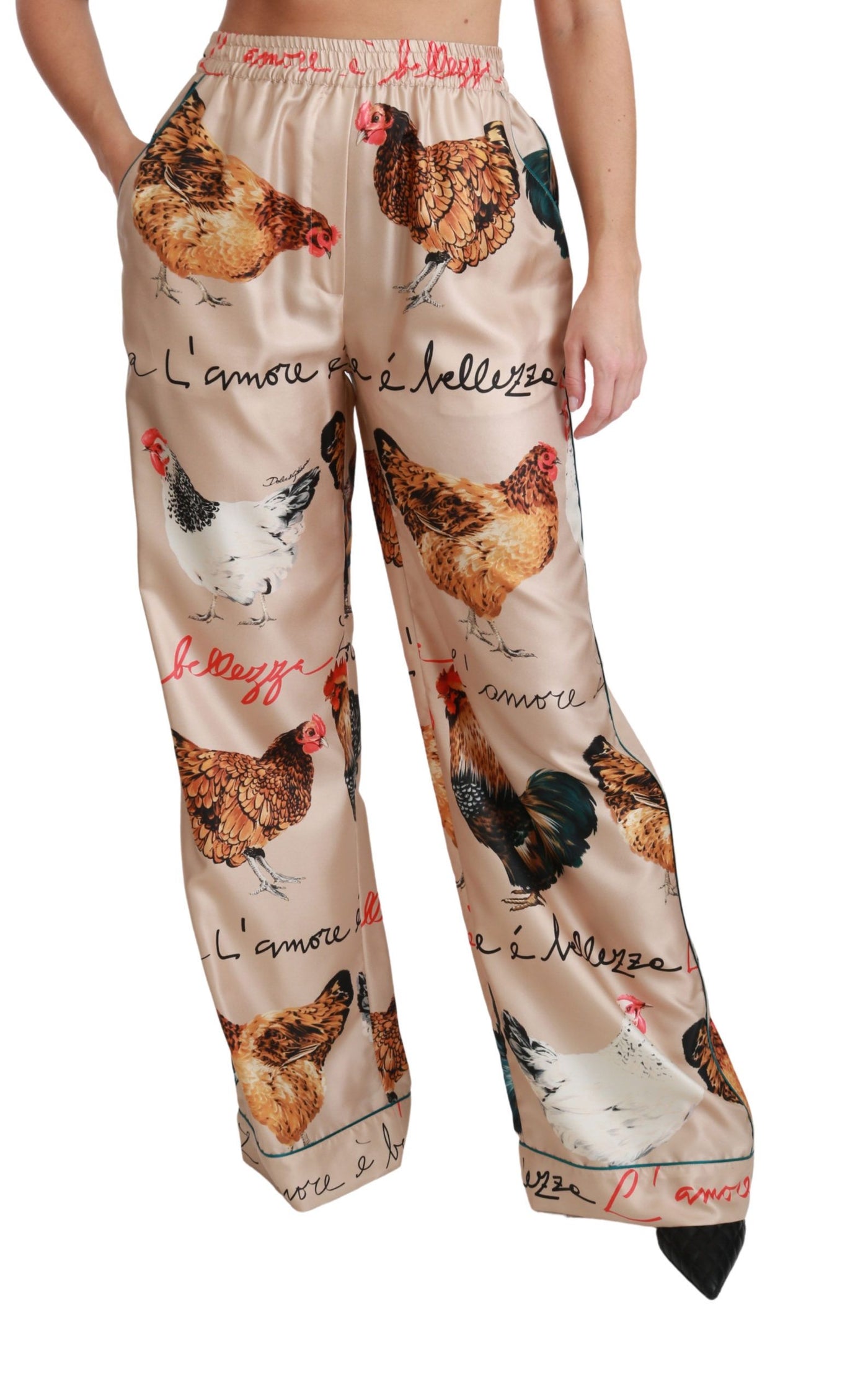 Hen Chicken Silk Pajama Trouser Pants