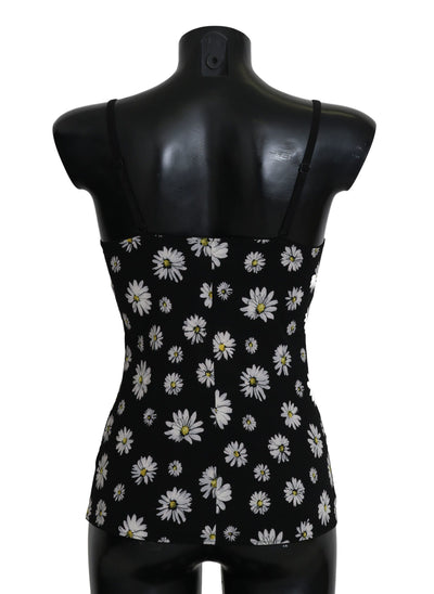 Black Daisy Print Dress Lingerie Chemisole