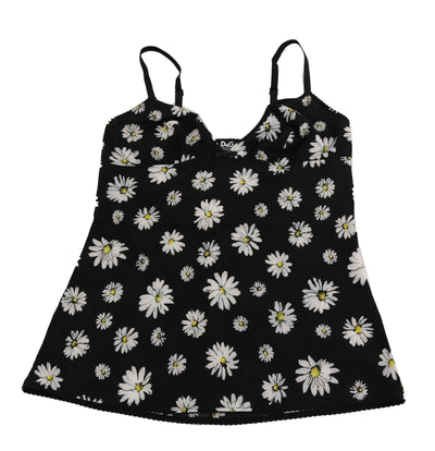 Black Daisy Print Dress Lingerie Chemisole