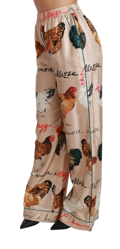 Hen Chicken Silk Pajama Trouser Pants