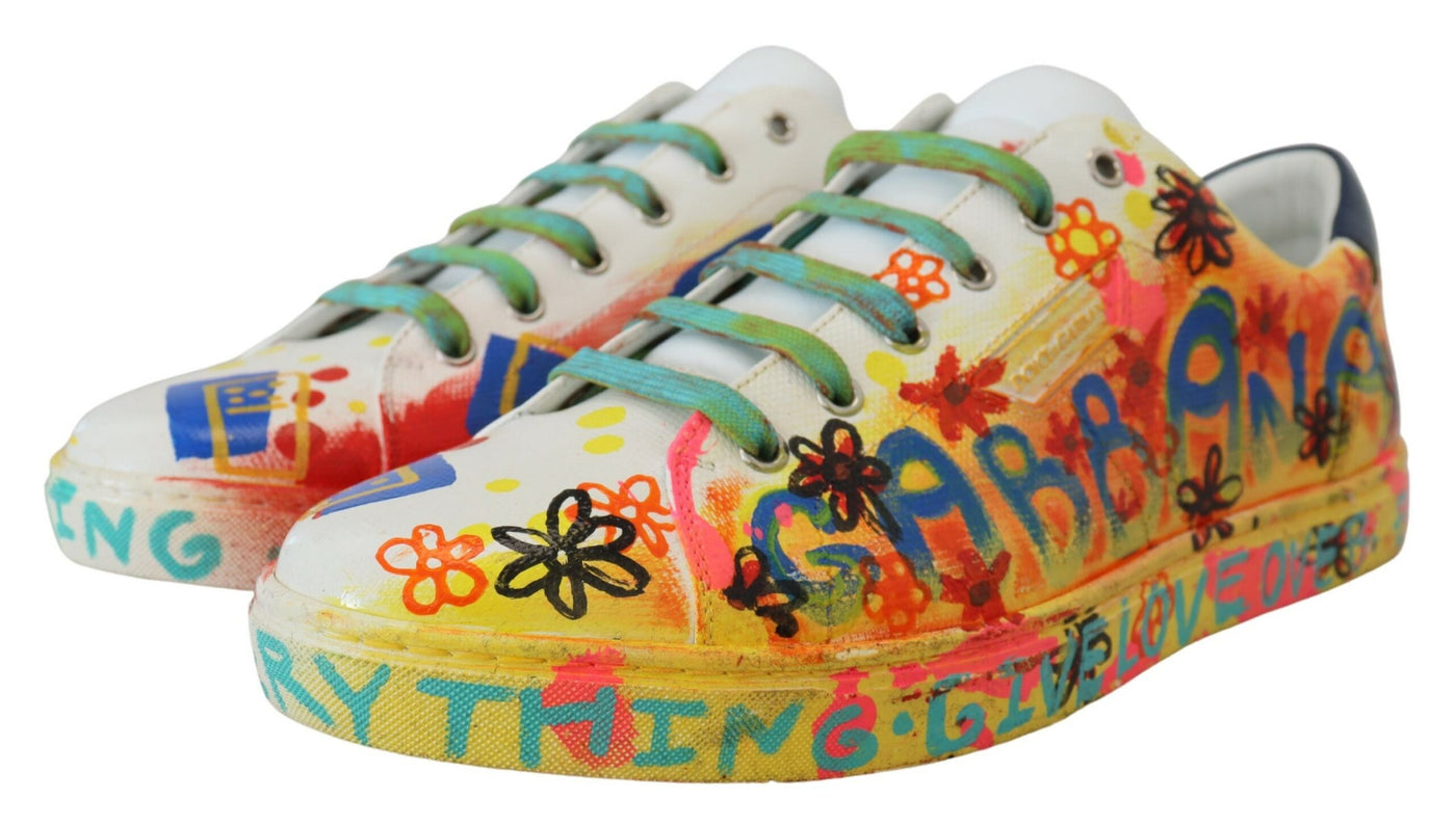 White Leather Sneakers Casual Handpainted Sneaker shoes