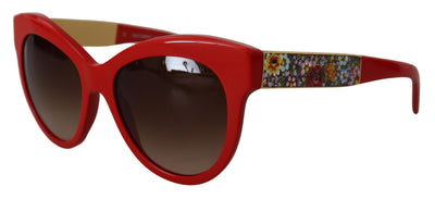 Red Cat Eye Lens Floral Arm Shades DG4215 Sunglasses