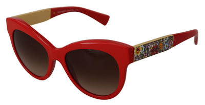 Red Cat Eye Lens Floral Arm Shades DG4215 Sunglasses