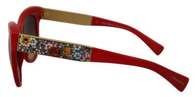 Red Cat Eye Lens Floral Arm Shades DG4215 Sunglasses