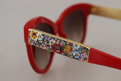 Red Cat Eye Lens Floral Arm Shades DG4215 Sunglasses