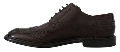 Brown Leather Derby Dress Wingtip Shoes