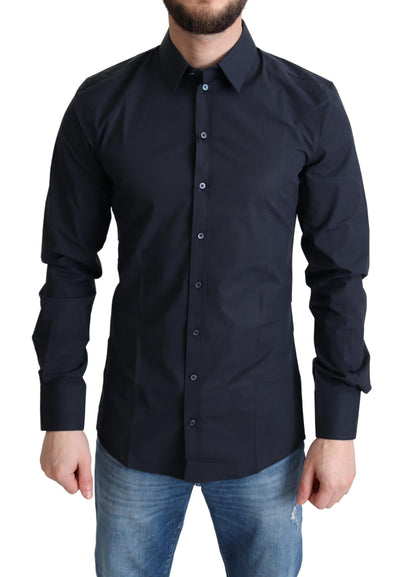 Dark Blue Cotton Stretch SICILIA Shirt