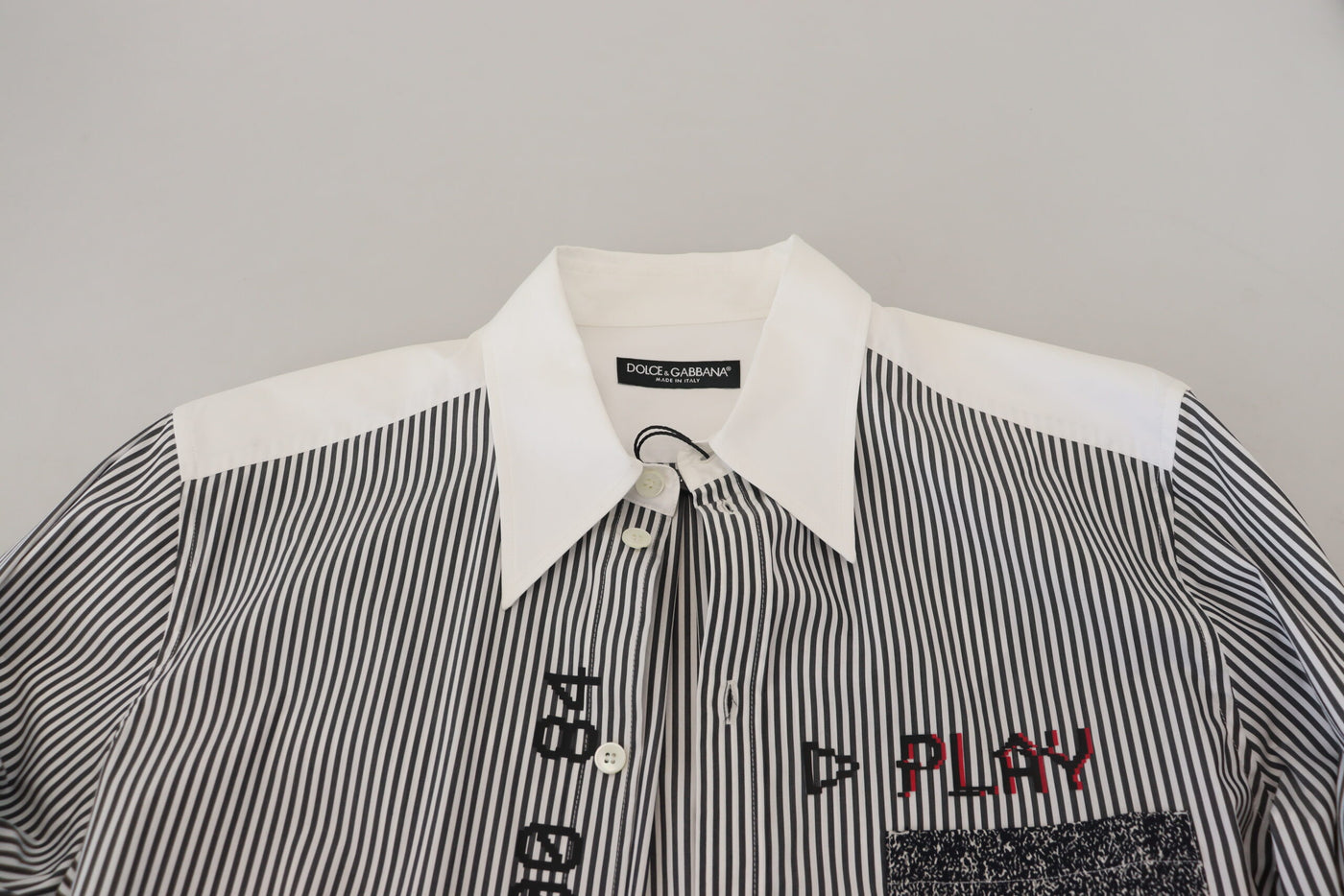 Black White Striped Printed Casual Cotton Shirt