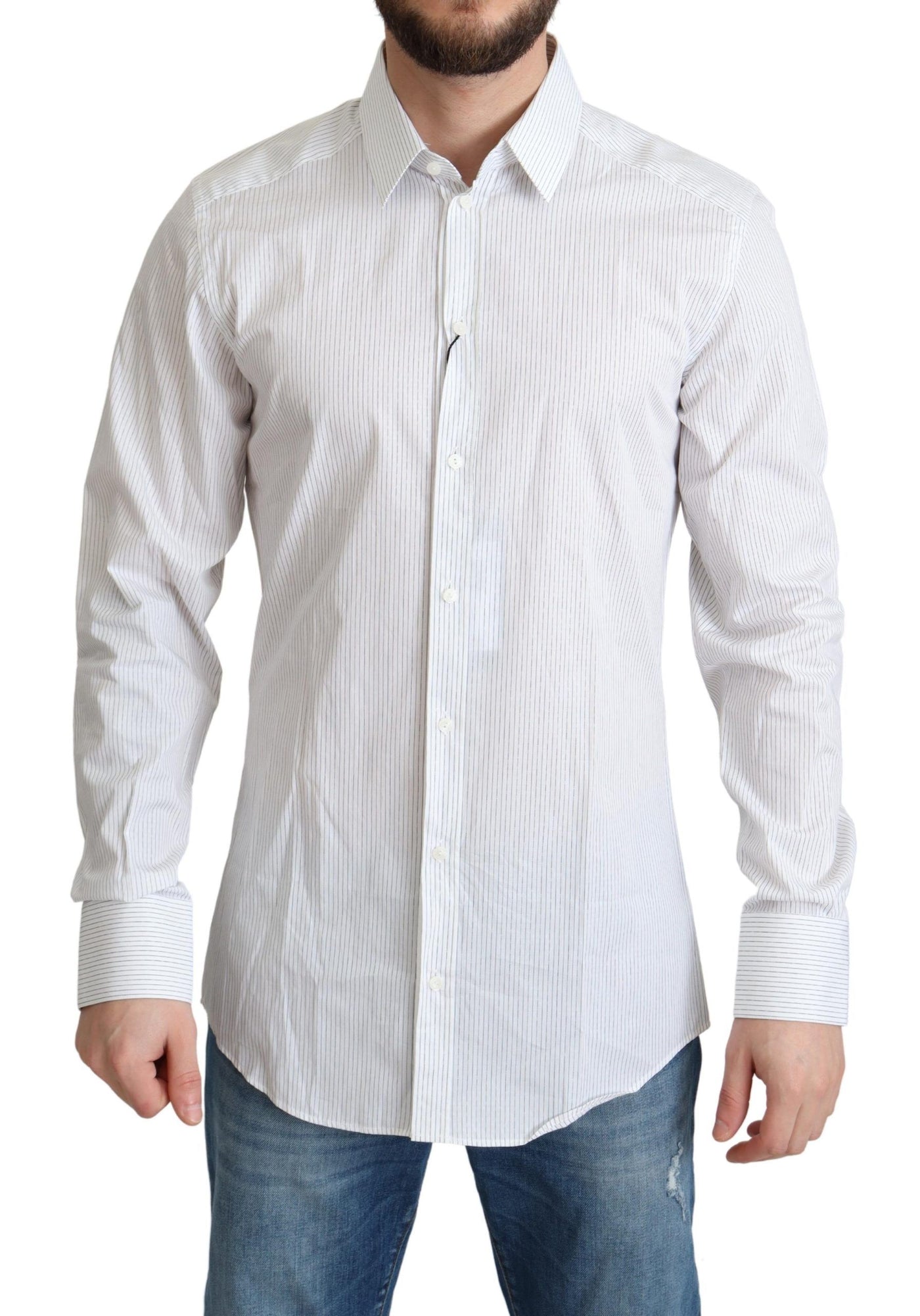 White Stripes Cotton Formal Dress Shirt