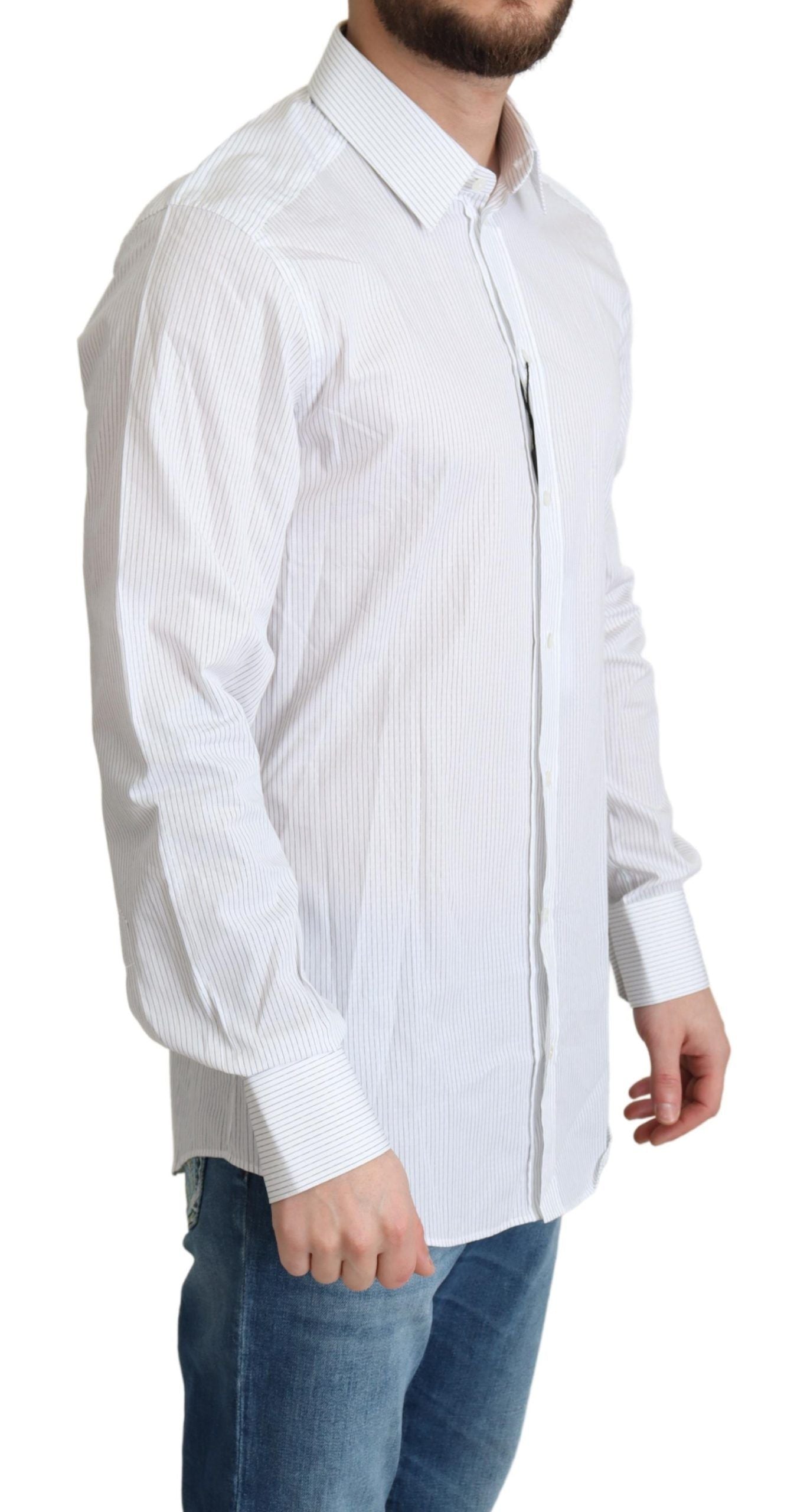 White Stripes Cotton Formal Dress Shirt