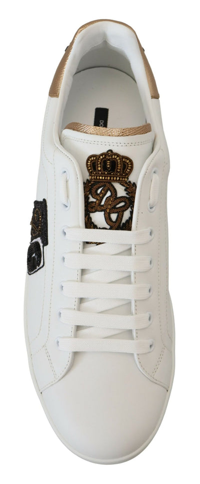 White Leather Sport DG Sequined Sneakers