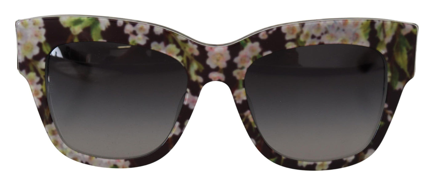 Black Floral Acetate Rectangle Shades DG4231F Sunglasses