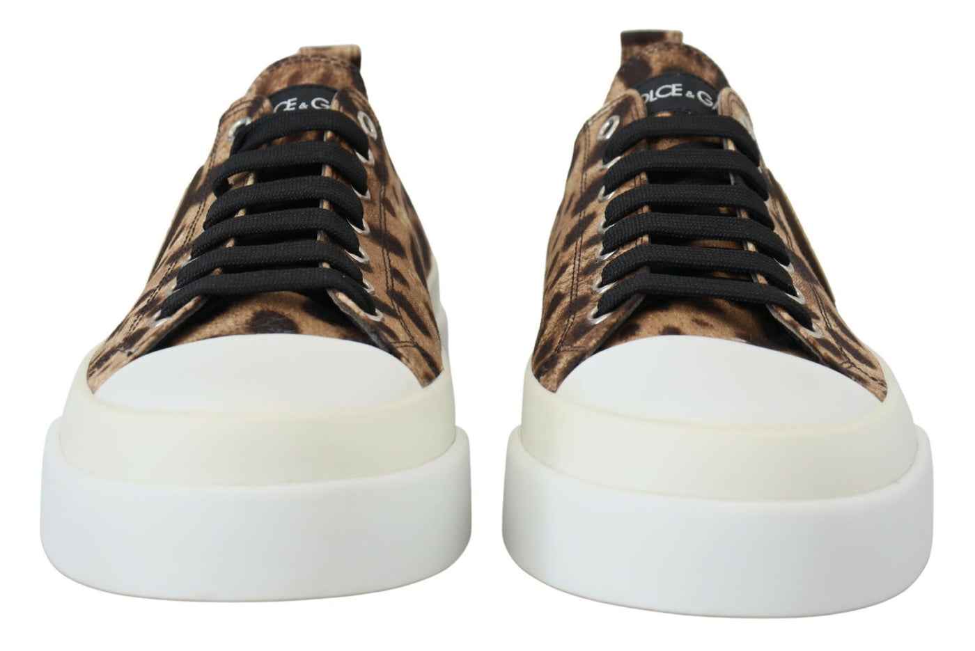 Brown Leopard Print Denim Sneakers Shoes