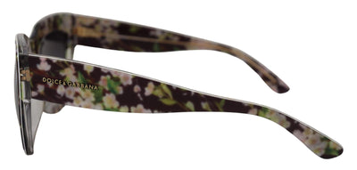 Black Floral Acetate Rectangle Shades DG4231F Sunglasses