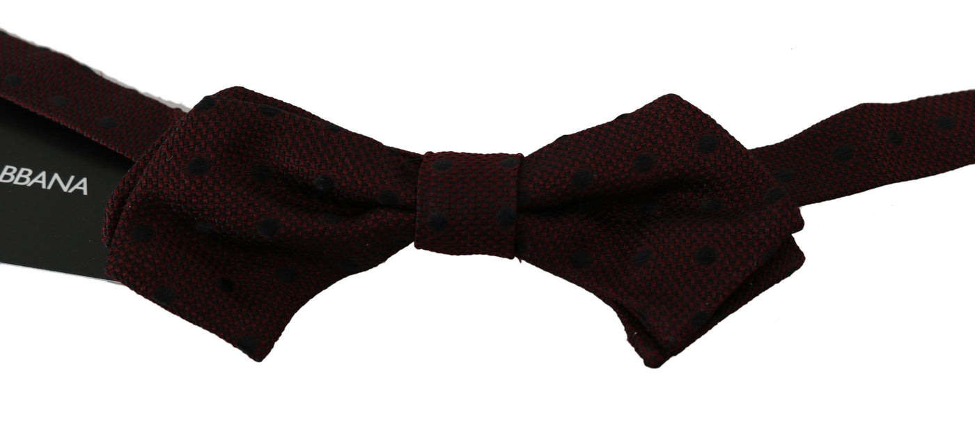 Purple Dotted Silk Adjustable Neck Papillon Bow Tie