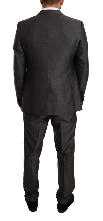 Gray Slim Fit Wool Silk MARTINI Suit