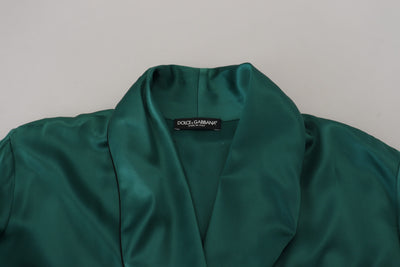 Green Silk Waist Belt Robe Sleepwear