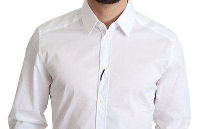 White Cotton Men Dress Formal Shirt