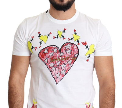 White Saint Valentine Print Cotton Men T-shirt