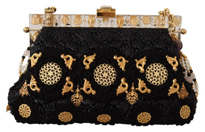 Black Woven Tassel Gold Baroque Crystals VANDA Bag