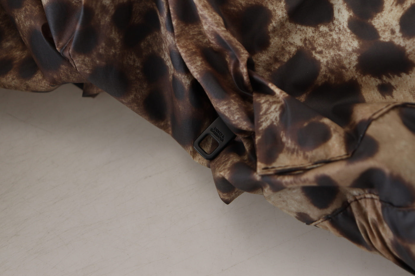 Brown Leopard Print Men Hooded Jacket