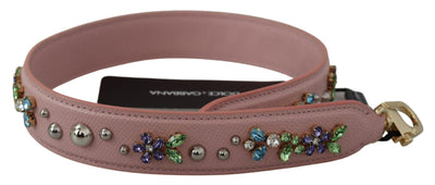 Pink Leather Crystals Bag Accessory Shoulder Strap