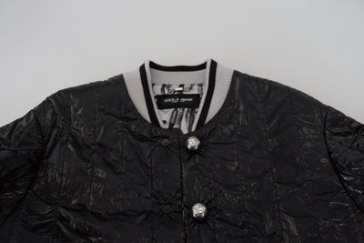 Black DG Logo Print Lining Bomber Jacket