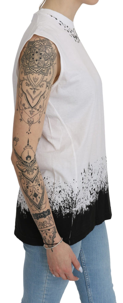 White Sleeveless T-shirt Tank Cotton Top