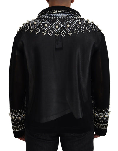 Black White DG Pearl Embellishment Jacket